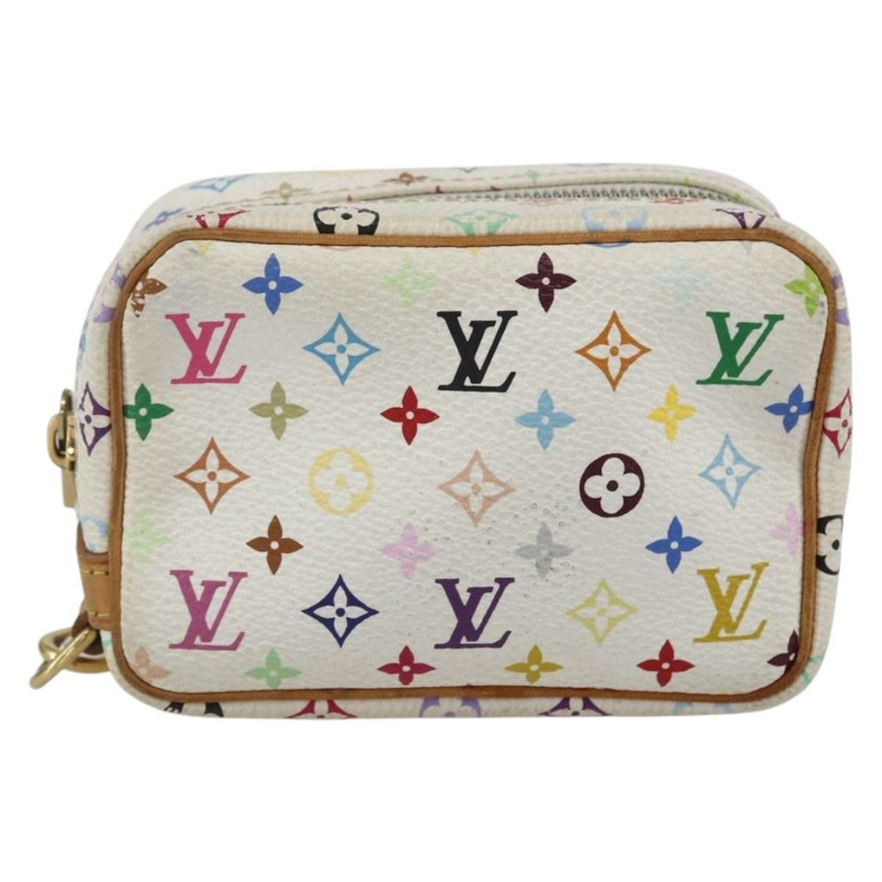 【日本直送】路易威登 Monogram Multicolor Trousse Wapity Pouch 白色 M58034 Auth 159600V-12