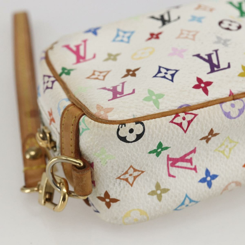 【日本直送】路易威登 Monogram Multicolor Trousse Wapity Pouch 白色 M58034 Auth 159600V-14