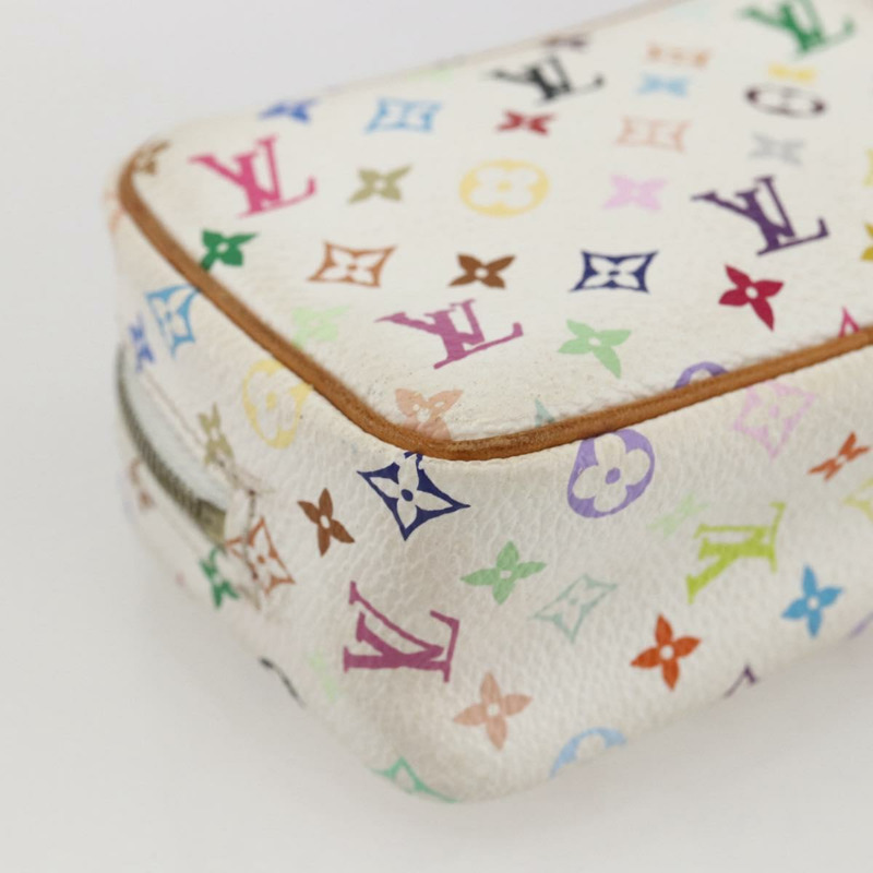 【日本直送】路易威登 Monogram Multicolor Trousse Wapity Pouch 白色 M58034 Auth 159600V-16