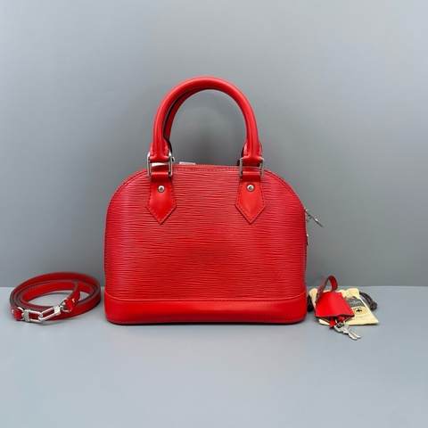 97新LV路易威登  alma bb水波紋紅色15年 /24*18*12cm/L6835