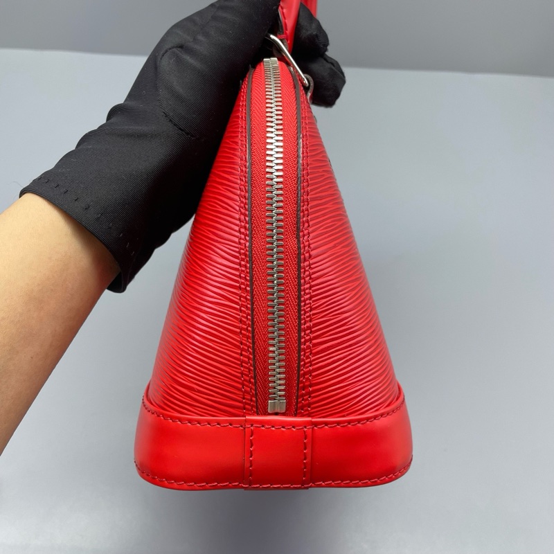 97新LV路易威登  alma bb水波紋紅色15年 /24*18*12cm/L6835-2