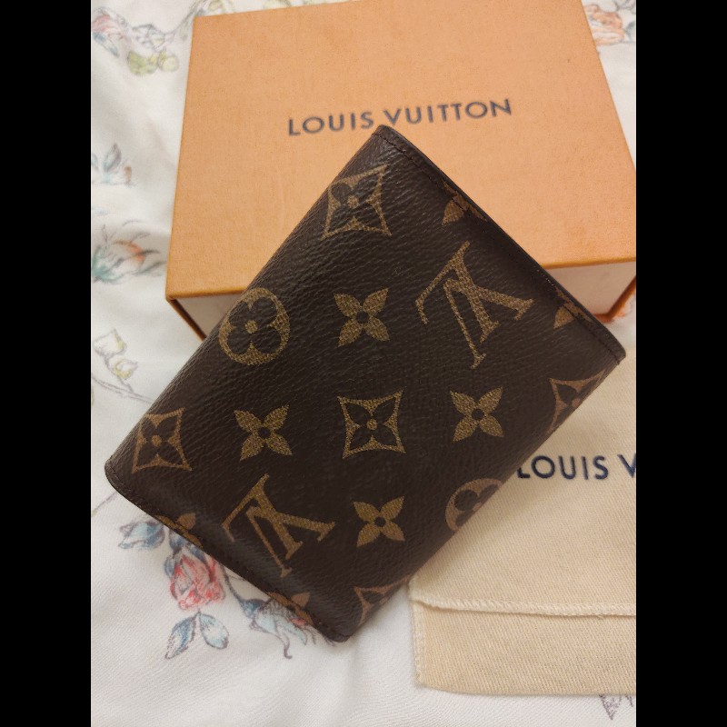 LOUIS VUITTON老花 三折短夾內皮革粉紅色(二手)-6