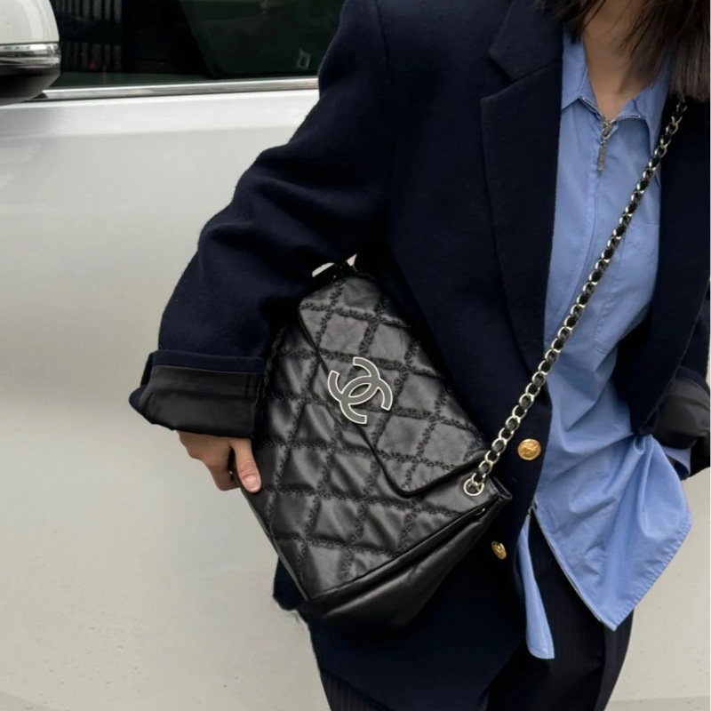 ✨Chanel 黑銀機場包 郵差包 精美雙線外縫 98🆕-2