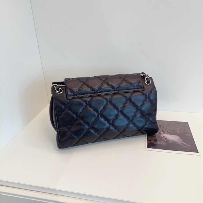 ✨Chanel 黑銀機場包 郵差包 精美雙線外縫 98🆕-5