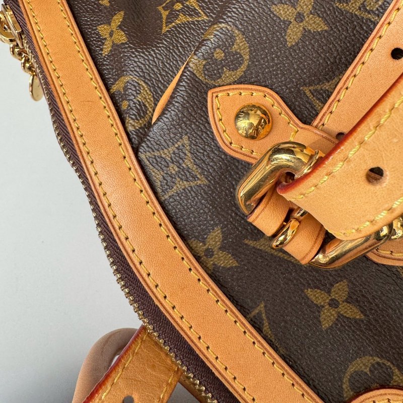 LV 經典老花大水餃 可調整手提包-7