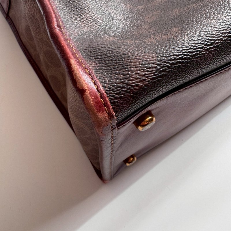 COACH 咖啡色金蘋果自由女神手提兩用包-2