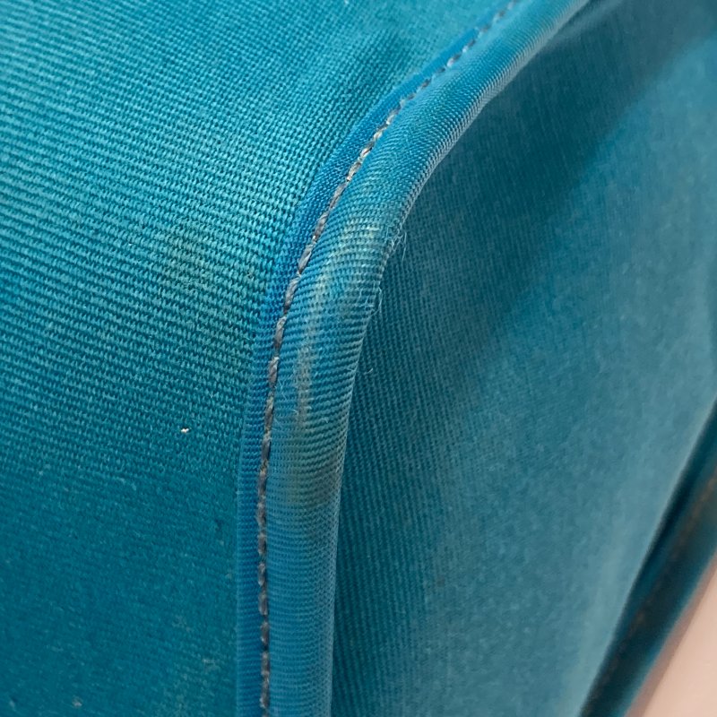 HERMES 愛馬仕 HERBAG31 外縫 ☐R刻 帆布 肩背包 藍綠色-6