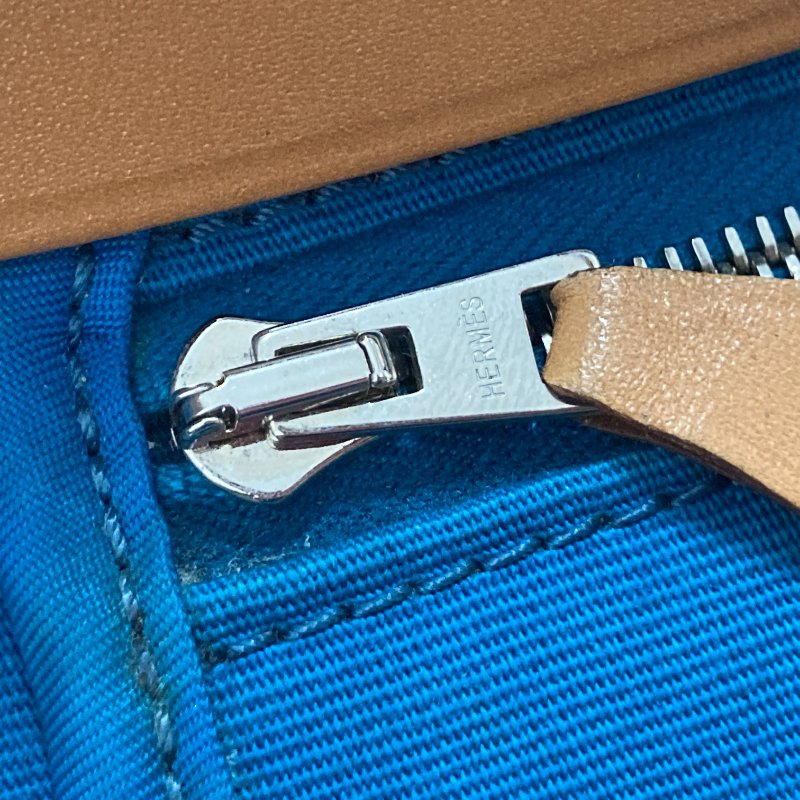 HERMES 愛馬仕 HERBAG31 外縫 ☐R刻 帆布 肩背包 藍綠色-15