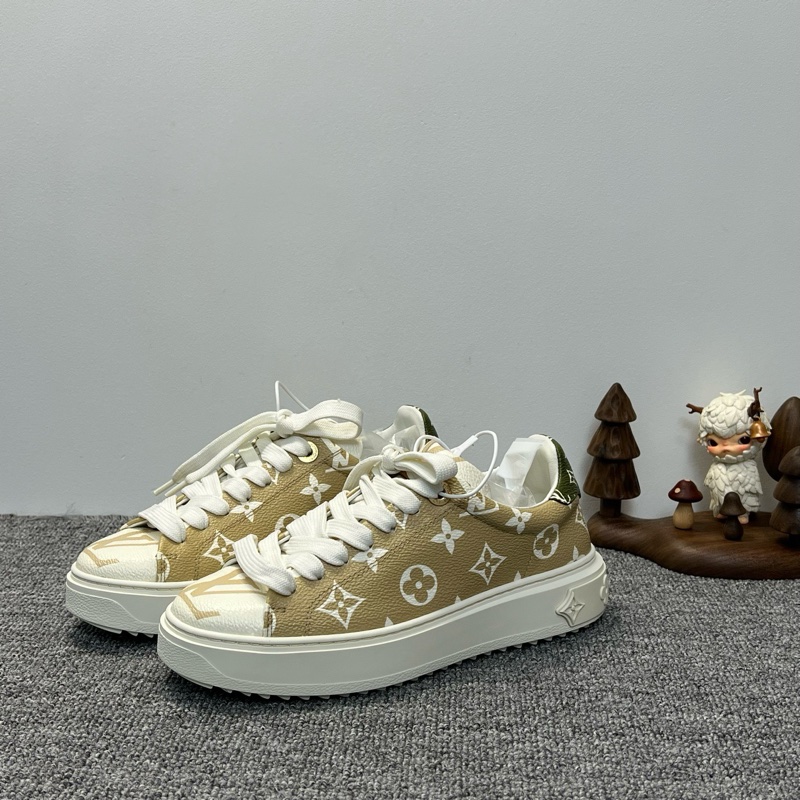 98新LV路易威登 Time Out 老花滿印 低幫 時尚板鞋 35碼女款-0