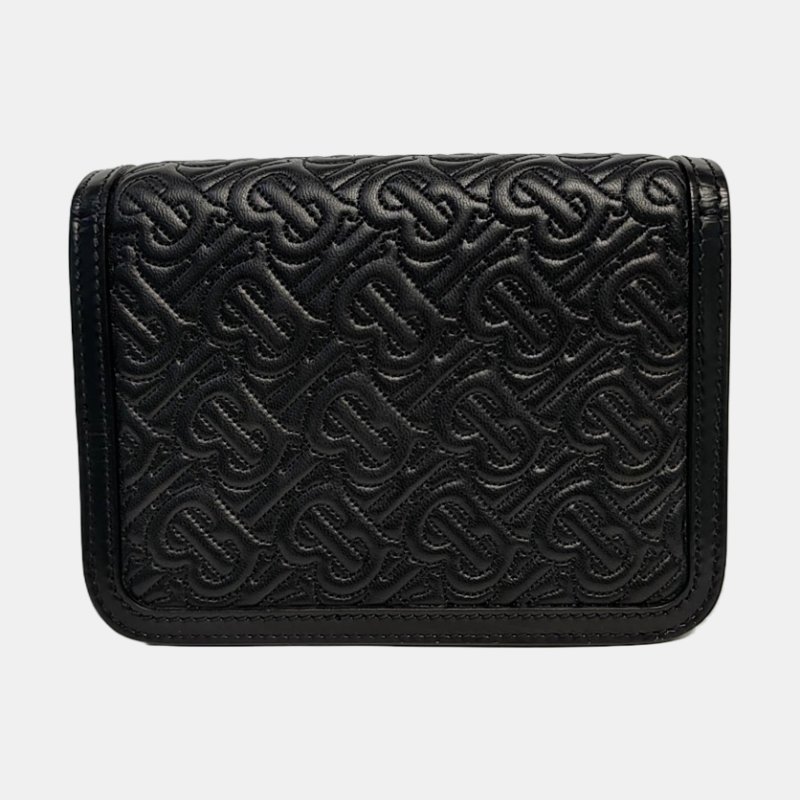 BURBERRYTB迷你黑色牛皮TB單肩包斜挎包金色五金可拆卸肩帶-4