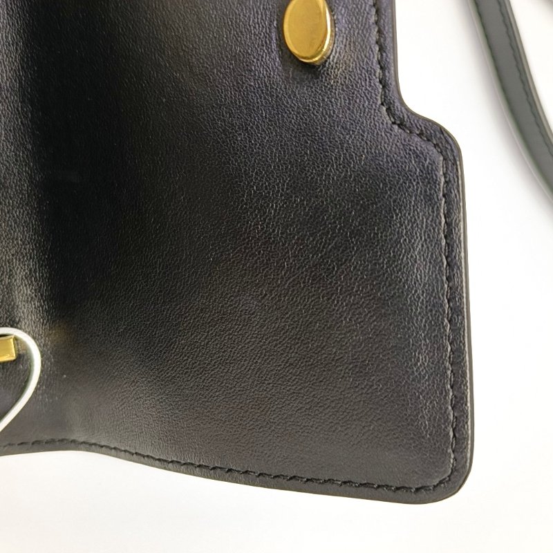 BURBERRYTB迷你黑色牛皮TB單肩包斜挎包金色五金可拆卸肩帶-9