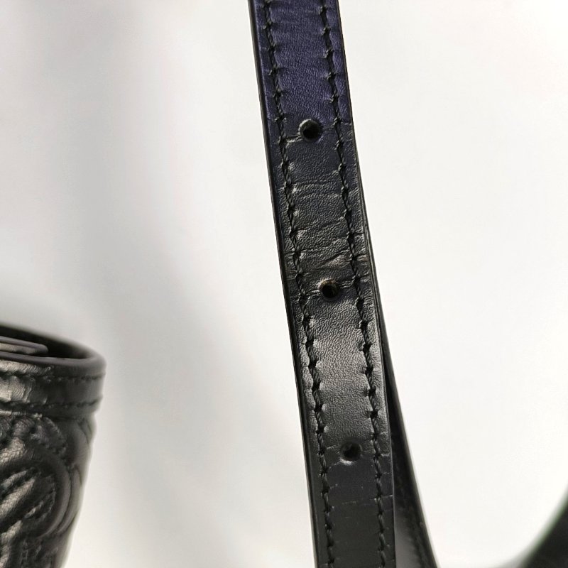 BURBERRYTB迷你黑色牛皮TB單肩包斜挎包金色五金可拆卸肩帶-16