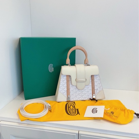 【98新🆕】Goyard Saigon PM 白色西貢包 硬版 手提斜挎包