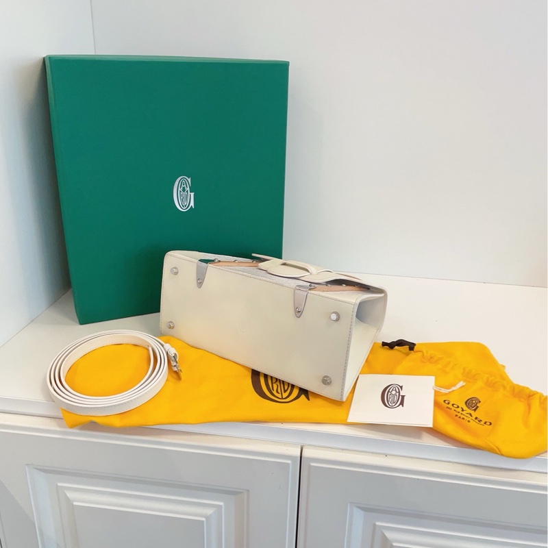 【98新🆕】Goyard Saigon PM 白色西貢包 硬版 手提斜挎包-4