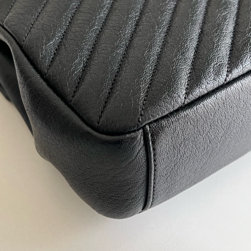 YSL Saint Laurent College 學院包/鏈條包（黑色/銀釦）-12