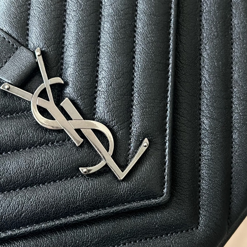 YSL Saint Laurent College 學院包/鏈條包（黑色/銀釦）-15