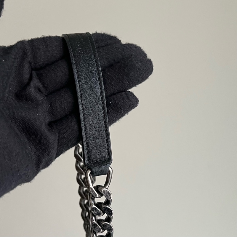 YSL Saint Laurent College 學院包/鏈條包（黑色/銀釦）-26