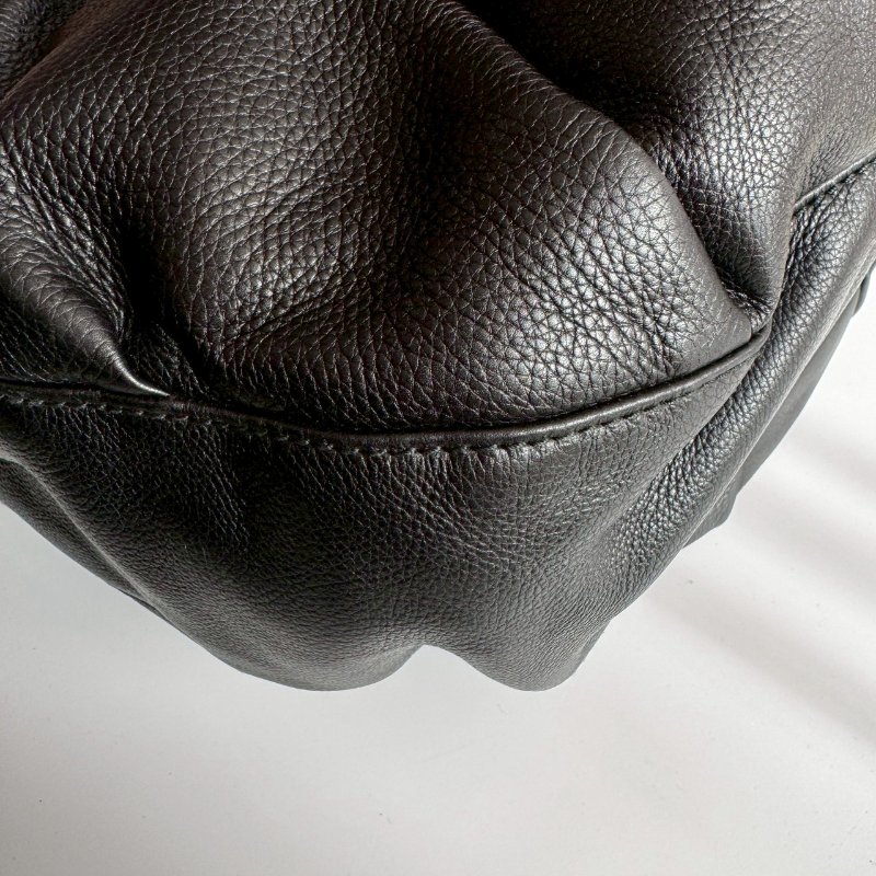 GUCCI 黑色全皮革半月單肩包(附背帶)(此款不易價)-5