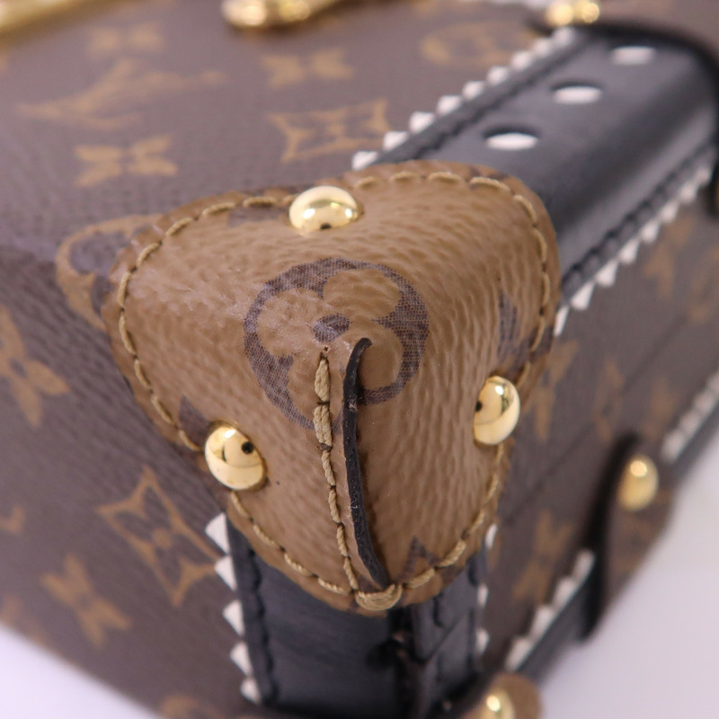 LOUIS VUITTON Monogram Petite Malle Shoulder Bag金扣肩背袋-10