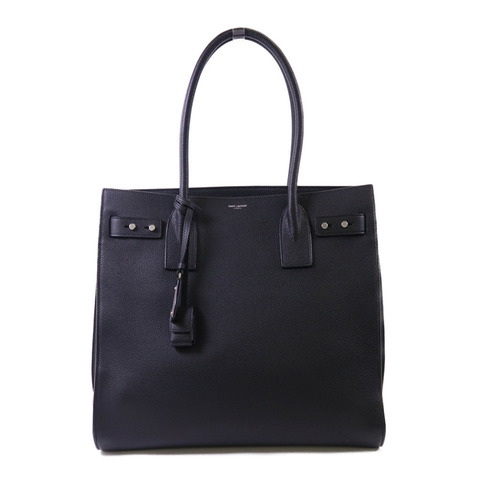 YVES SAINT LAURENT 牛皮皮革Shoulder Tote銀扣肩背袋/手挽袋