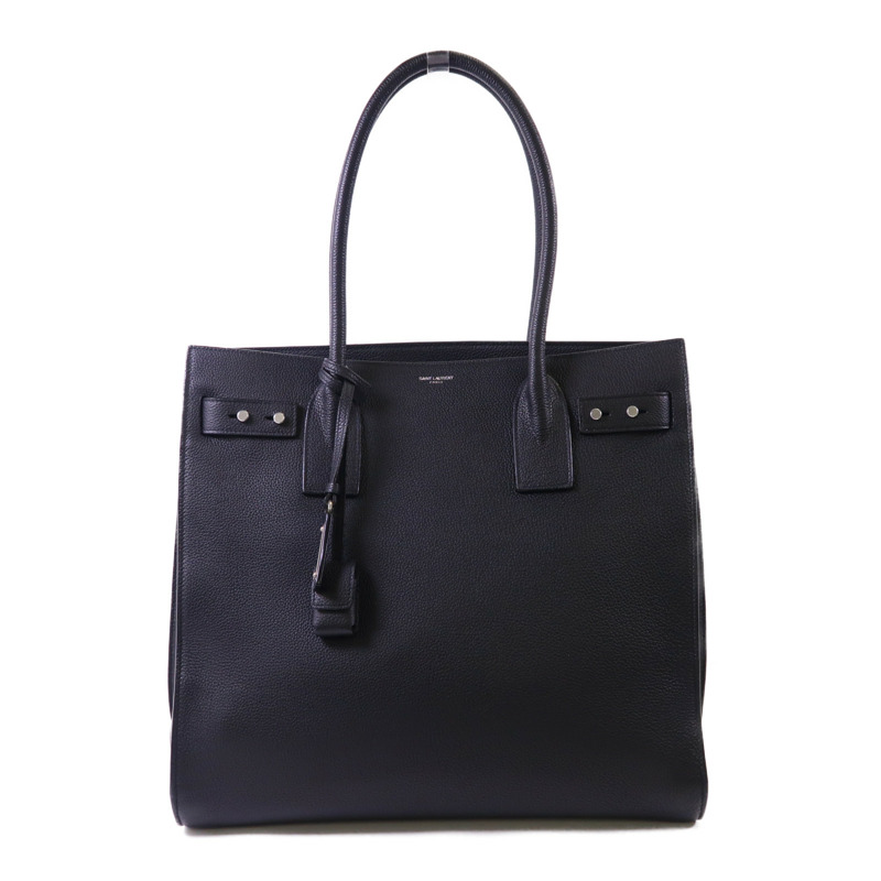 YVES SAINT LAURENT 牛皮皮革Shoulder Tote銀扣肩背袋/手挽袋-0