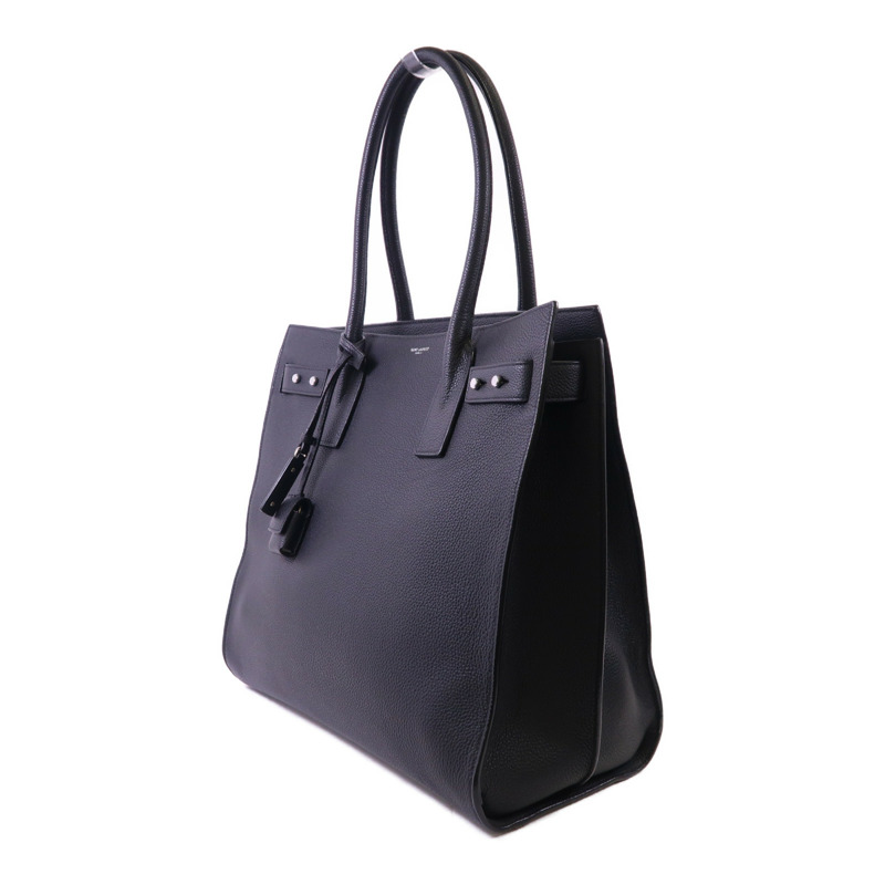 YVES SAINT LAURENT 牛皮皮革Shoulder Tote銀扣肩背袋/手挽袋-2