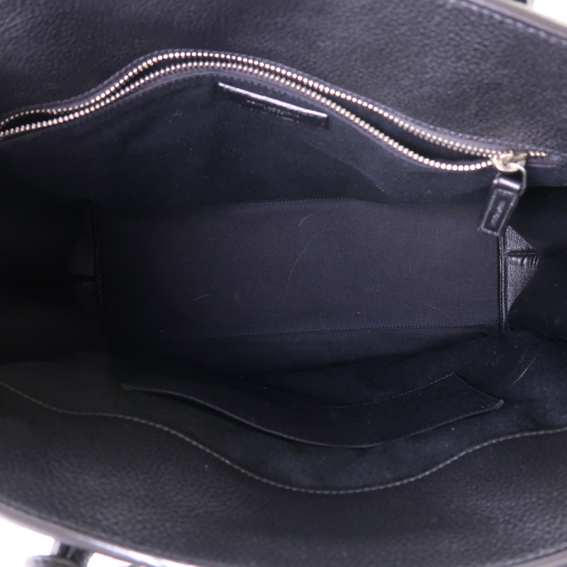 YVES SAINT LAURENT 牛皮皮革Shoulder Tote銀扣肩背袋/手挽袋-4