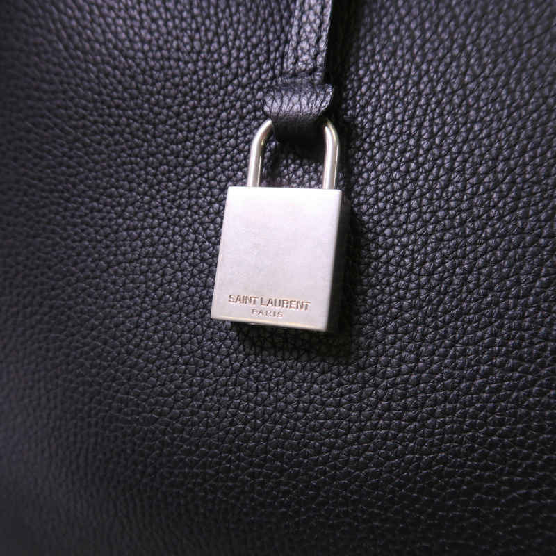 YVES SAINT LAURENT 牛皮皮革Shoulder Tote銀扣肩背袋/手挽袋-14