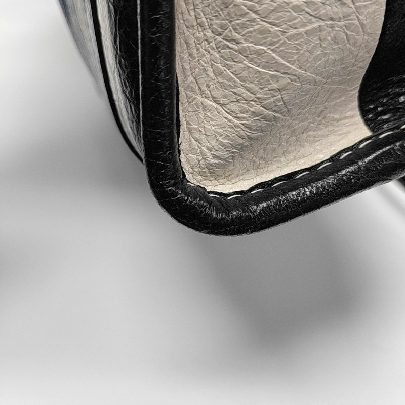 BALENCIAGA Bazar XS黑色羊皮單肩包斜挎包手提包銀色五金可拆卸肩帶-11