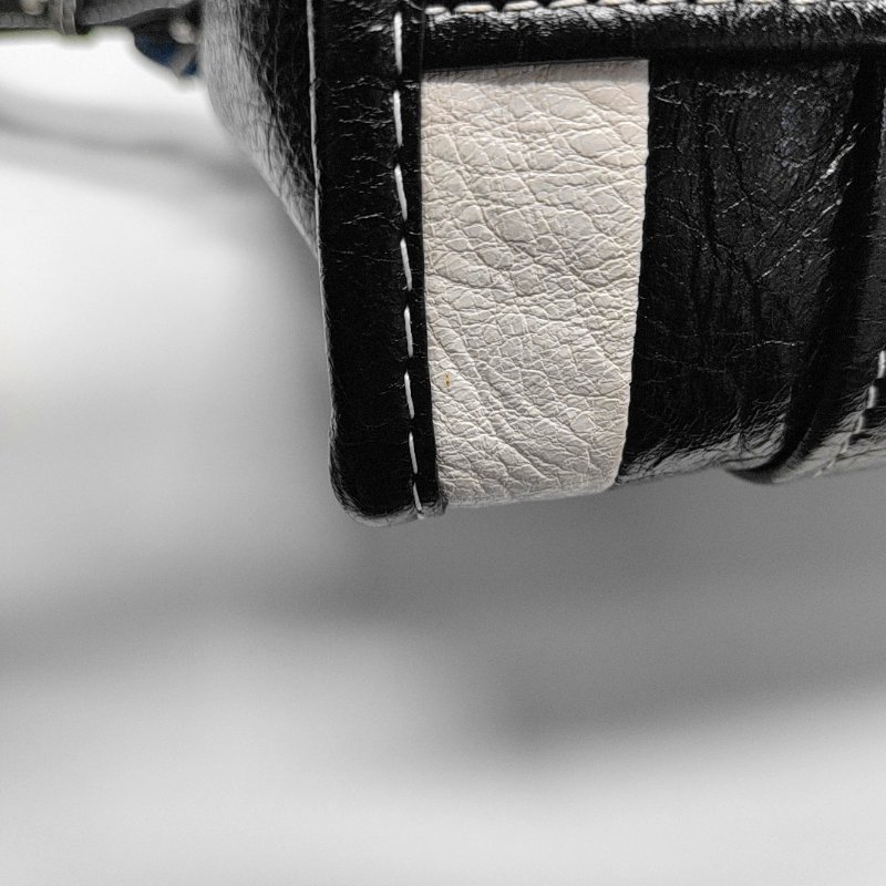 BALENCIAGA Bazar XS黑色羊皮單肩包斜挎包手提包銀色五金可拆卸肩帶-14