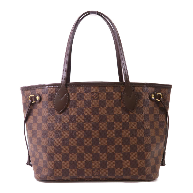 LOUIS VUITTON Damier Neverfull PM金扣手挽袋-1