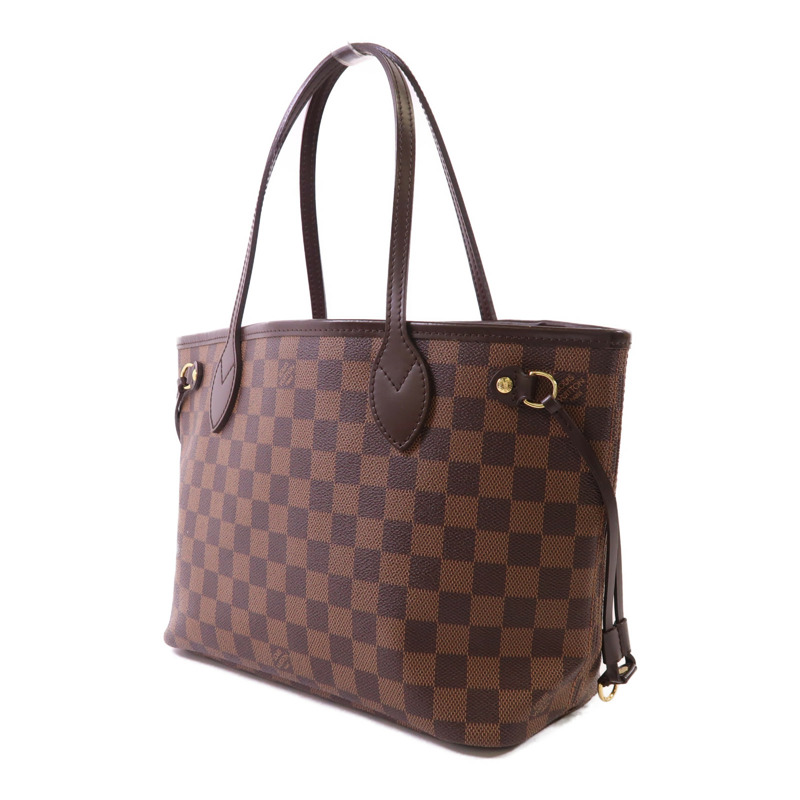 LOUIS VUITTON Damier Neverfull PM金扣手挽袋-2