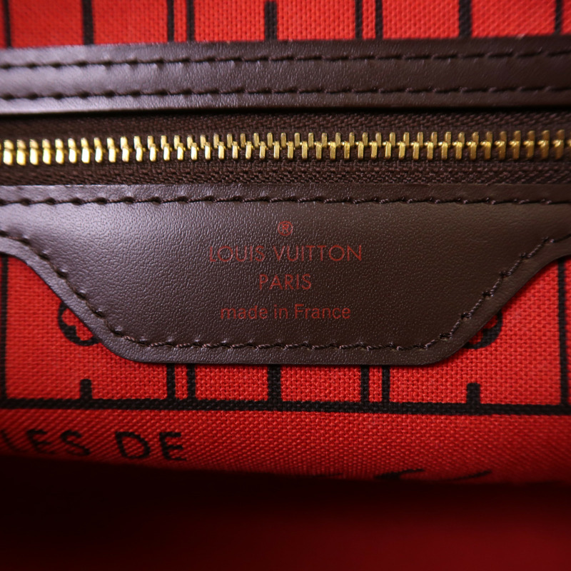 LOUIS VUITTON Damier Neverfull PM金扣手挽袋-5