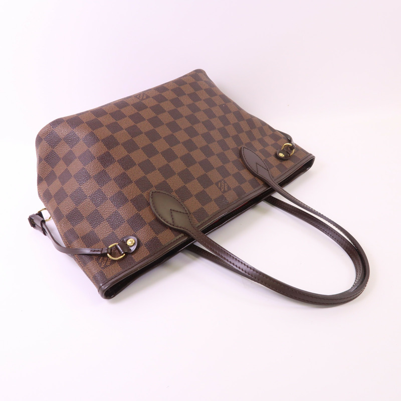 LOUIS VUITTON Damier Neverfull PM金扣手挽袋-7