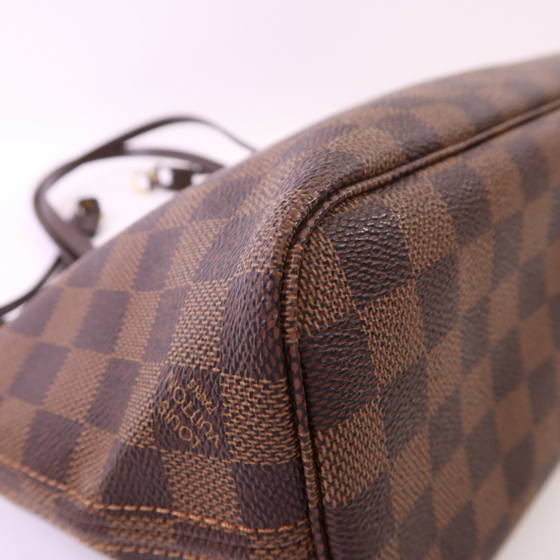 LOUIS VUITTON Damier Neverfull PM金扣手挽袋-9