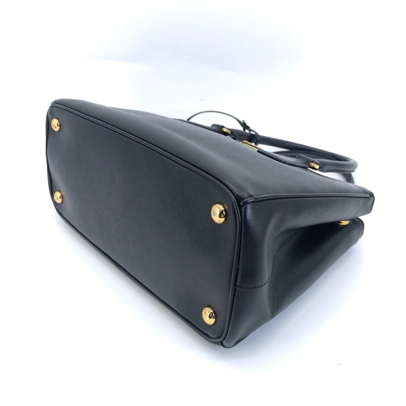 Parda普拉達 Galleria殺手 黑色皮革手提單肩包小號殺手包。-2