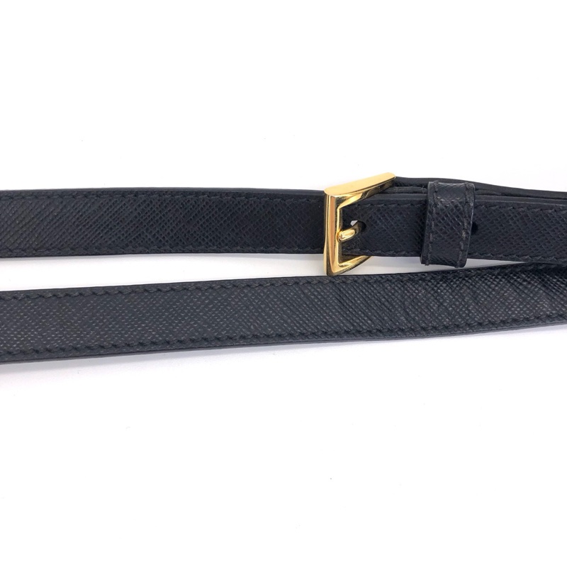 Parda普拉達 Galleria殺手 黑色皮革手提單肩包小號殺手包。-7