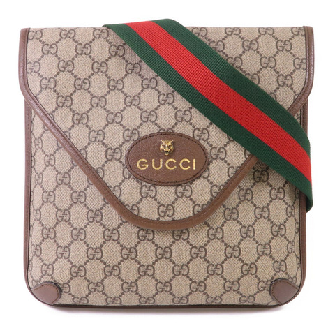 GUCCI 塗層帆布Neo Vintage GG Messenger金扣肩背袋