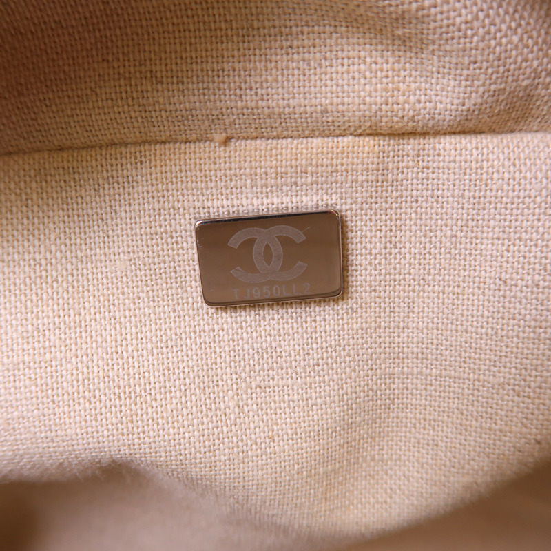 CHANEL 帆布Deauville Bowling Bag銀扣手挽肩背兩用袋-6