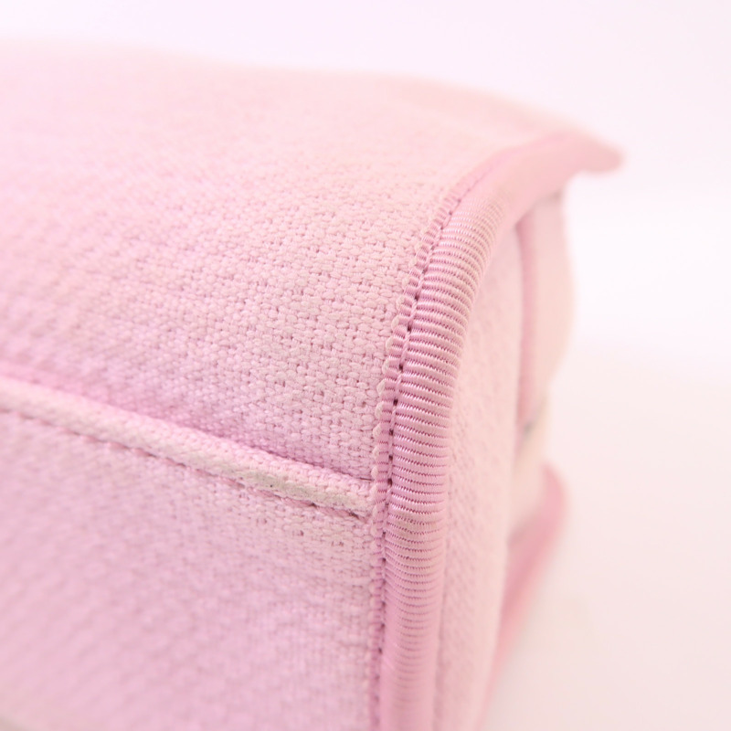 CHANEL 帆布Deauville Bowling Bag銀扣手挽肩背兩用袋-11