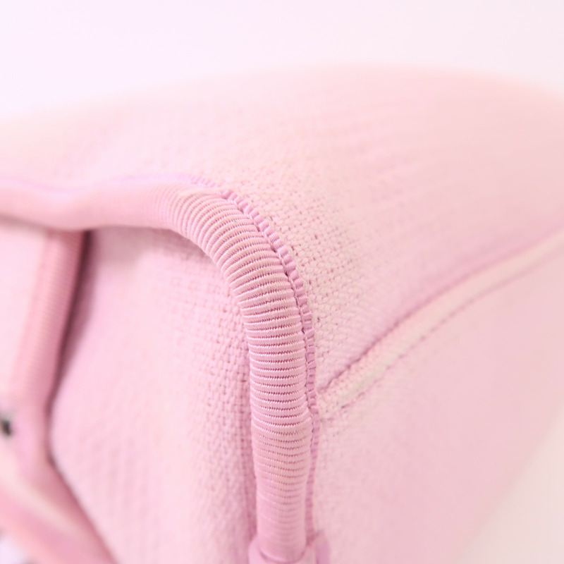 CHANEL 帆布Deauville Bowling Bag銀扣手挽肩背兩用袋-12