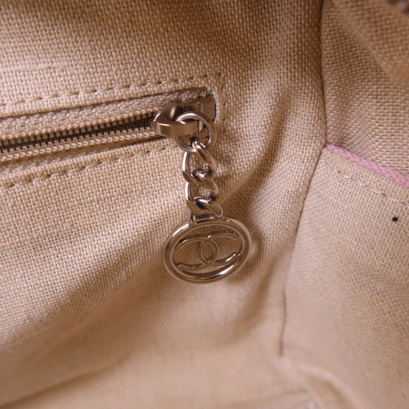 CHANEL 帆布Deauville Bowling Bag銀扣手挽肩背兩用袋-16