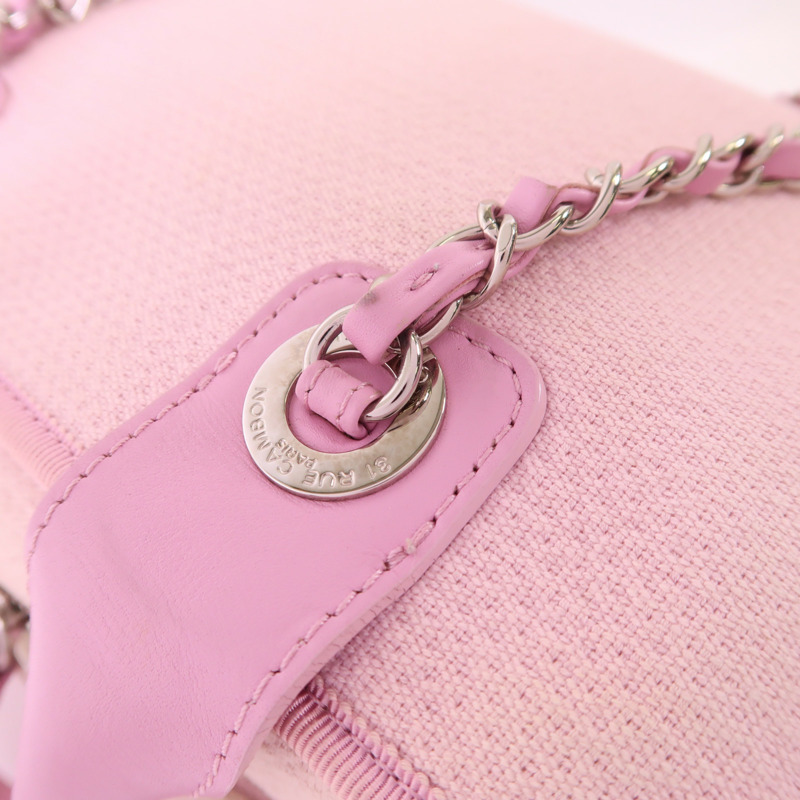 CHANEL 帆布Deauville Bowling Bag銀扣手挽肩背兩用袋-21