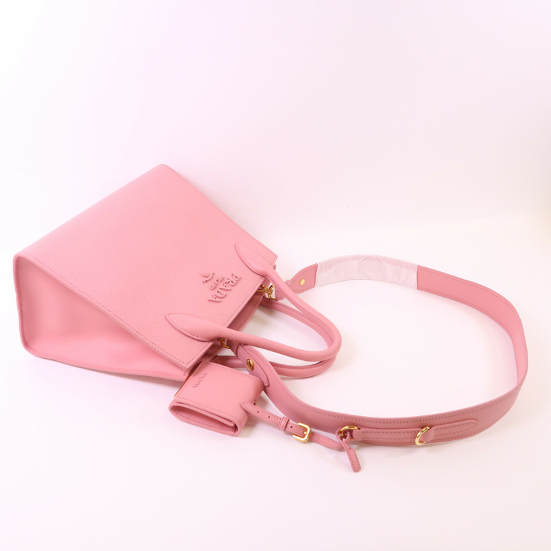 PRADA 牛皮皮革Monochrome金扣手挽肩背兩用袋-8