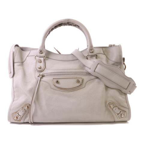 BALENCIAGA Chevre皮革City銀扣手挽肩背兩用袋