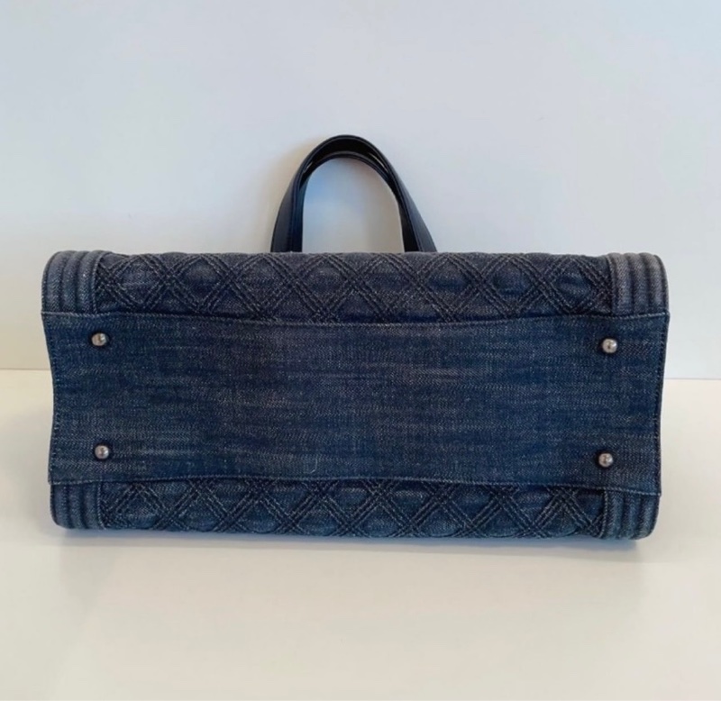 🖤 Chanel 香奈兒｜深藍色牛仔 Le Boy Tote 托特包 ✨ 限量款｜肩背托特｜36 × 25 × 16 cm-3