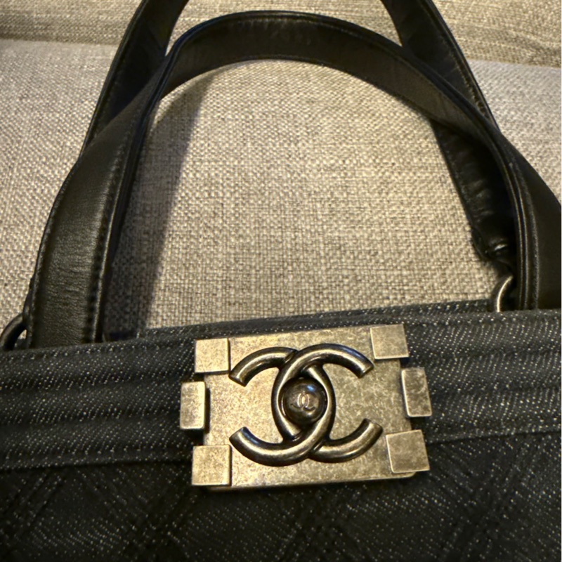 🖤 Chanel 香奈兒｜深藍色牛仔 Le Boy Tote 托特包 ✨ 限量款｜肩背托特｜36 × 25 × 16 cm-4