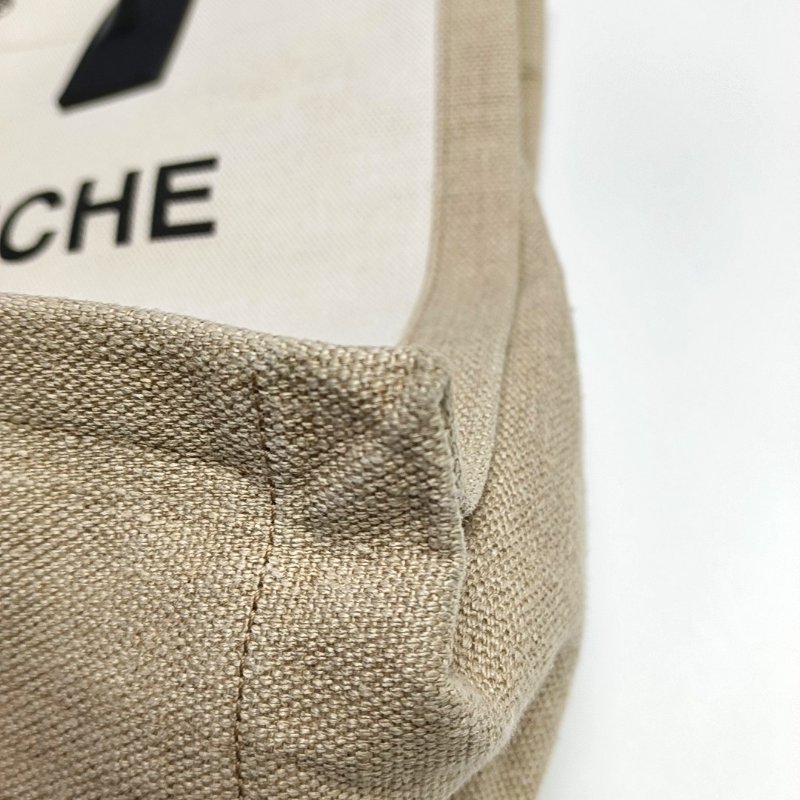 YSL RIVE GAUCHE米色帆布印花手提包銀色五金-12