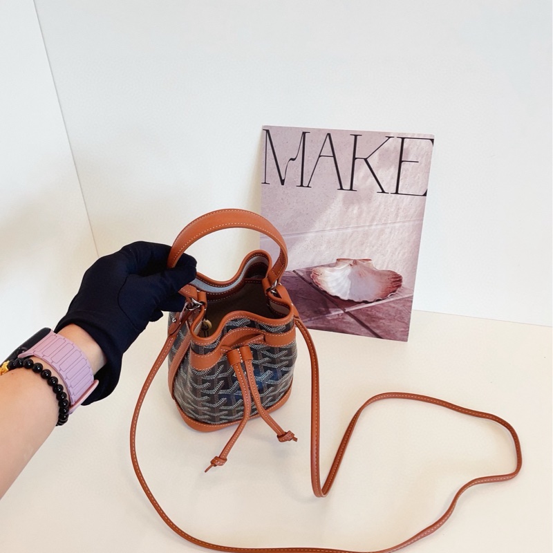 【99新🆕】Goyard Petit Flot Mini焦糖老花水桶包 當紅炸子雞💥新款加了小手提 可愛爆炸 手提斜挎包-5