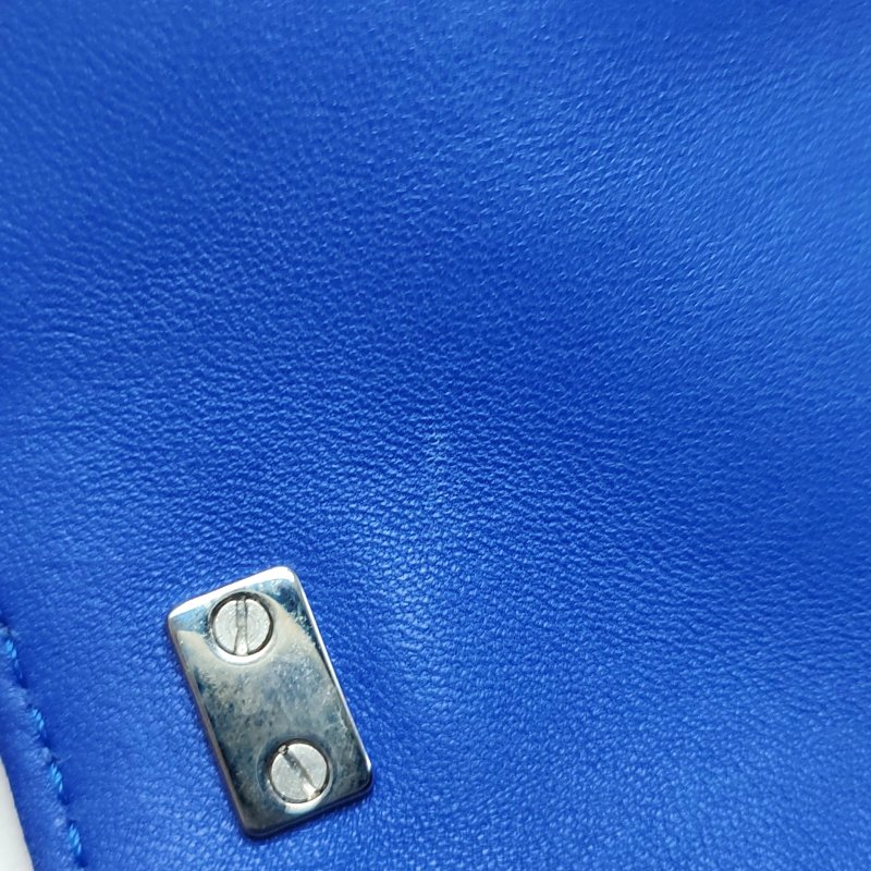 DIOR Miss Dior深藍色牛皮藤格紋絎縫斜挎包單肩包銀色五金-9